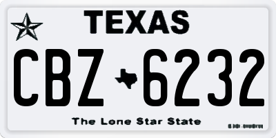 TX license plate CBZ6232