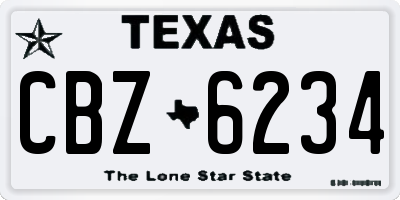 TX license plate CBZ6234