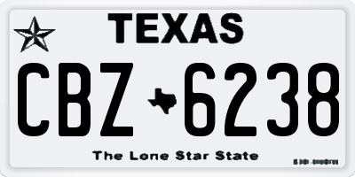 TX license plate CBZ6238
