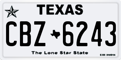 TX license plate CBZ6243