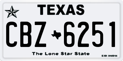 TX license plate CBZ6251