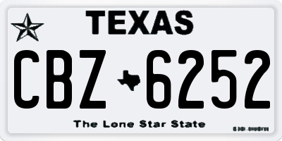 TX license plate CBZ6252
