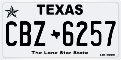 TX license plate CBZ6257
