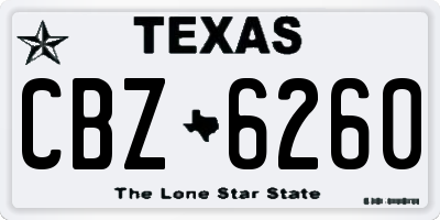 TX license plate CBZ6260