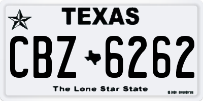 TX license plate CBZ6262