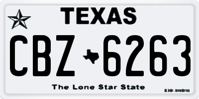 TX license plate CBZ6263