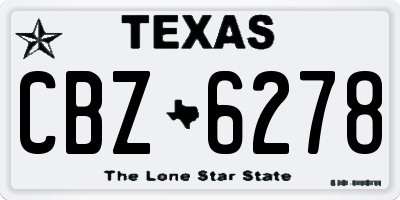 TX license plate CBZ6278