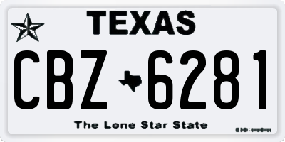 TX license plate CBZ6281