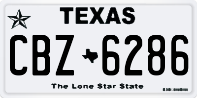 TX license plate CBZ6286