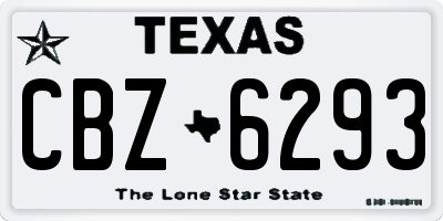 TX license plate CBZ6293