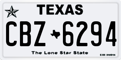 TX license plate CBZ6294