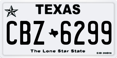 TX license plate CBZ6299