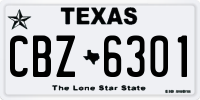 TX license plate CBZ6301