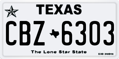 TX license plate CBZ6303