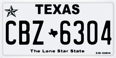 TX license plate CBZ6304