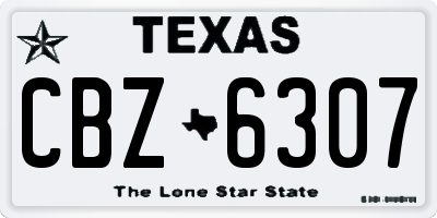TX license plate CBZ6307