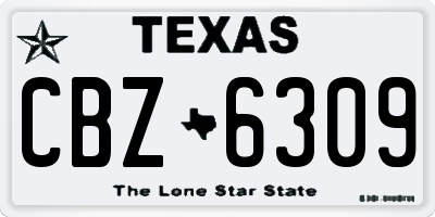 TX license plate CBZ6309