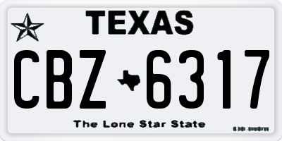 TX license plate CBZ6317