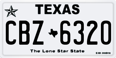 TX license plate CBZ6320