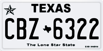 TX license plate CBZ6322