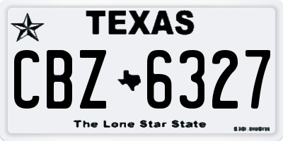 TX license plate CBZ6327