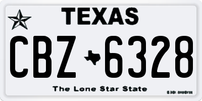 TX license plate CBZ6328