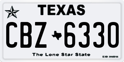 TX license plate CBZ6330