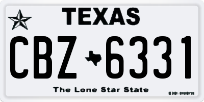 TX license plate CBZ6331