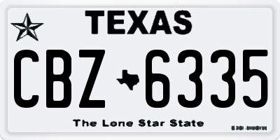 TX license plate CBZ6335