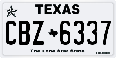 TX license plate CBZ6337