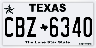 TX license plate CBZ6340
