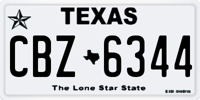 TX license plate CBZ6344