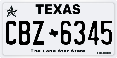 TX license plate CBZ6345