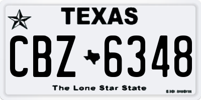 TX license plate CBZ6348