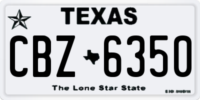 TX license plate CBZ6350
