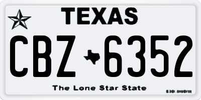 TX license plate CBZ6352