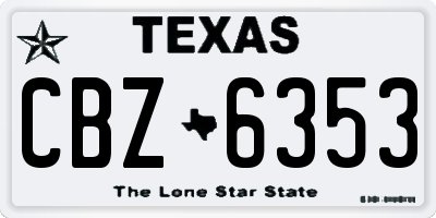 TX license plate CBZ6353