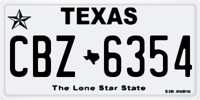 TX license plate CBZ6354