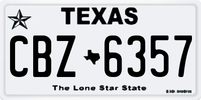 TX license plate CBZ6357