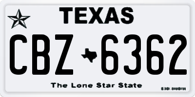 TX license plate CBZ6362