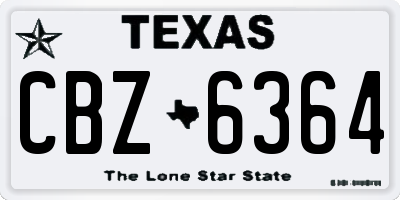 TX license plate CBZ6364