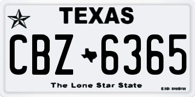 TX license plate CBZ6365