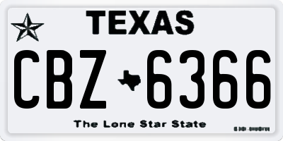TX license plate CBZ6366