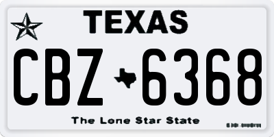 TX license plate CBZ6368