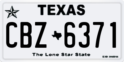 TX license plate CBZ6371