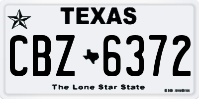 TX license plate CBZ6372