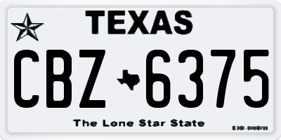 TX license plate CBZ6375