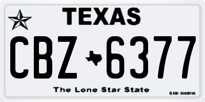TX license plate CBZ6377