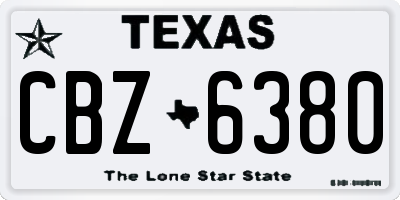 TX license plate CBZ6380