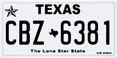 TX license plate CBZ6381